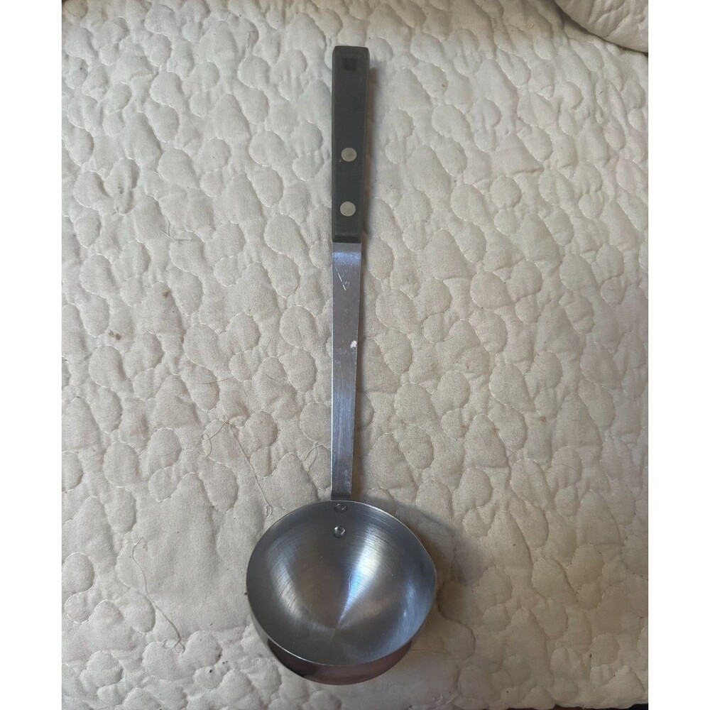 Vintage Household Stainless Steel USA Measuring Scoop Ladle black Handle